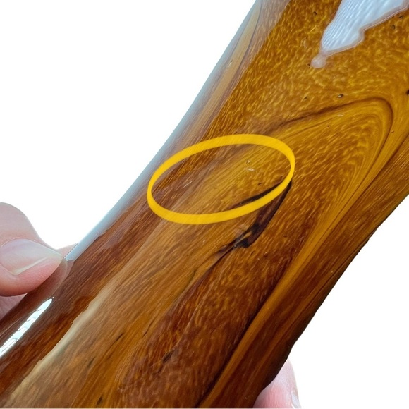 Root Beer Brown Swirled Speckled Glass Cylinder Vase - Picture 10 of 10